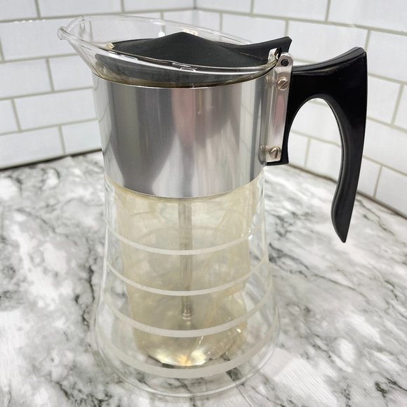 Vintage David Douglas Flameproof White/Silver 8 Cup Coffee Percolator MCM - Picture 3 of 11